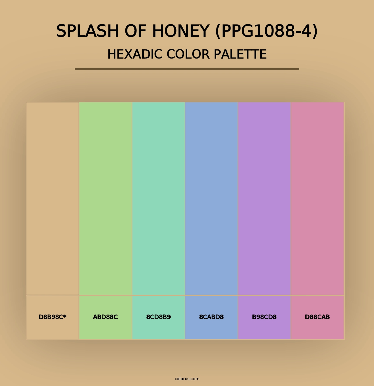 Splash Of Honey (PPG1088-4) - Hexadic Color Palette