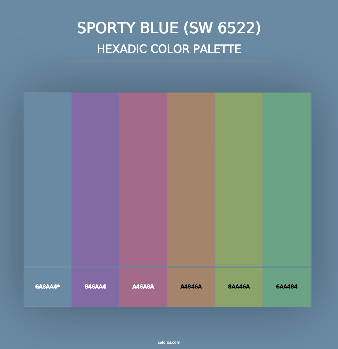 Sporty Blue (SW 6522) - Hexadic Color Palette