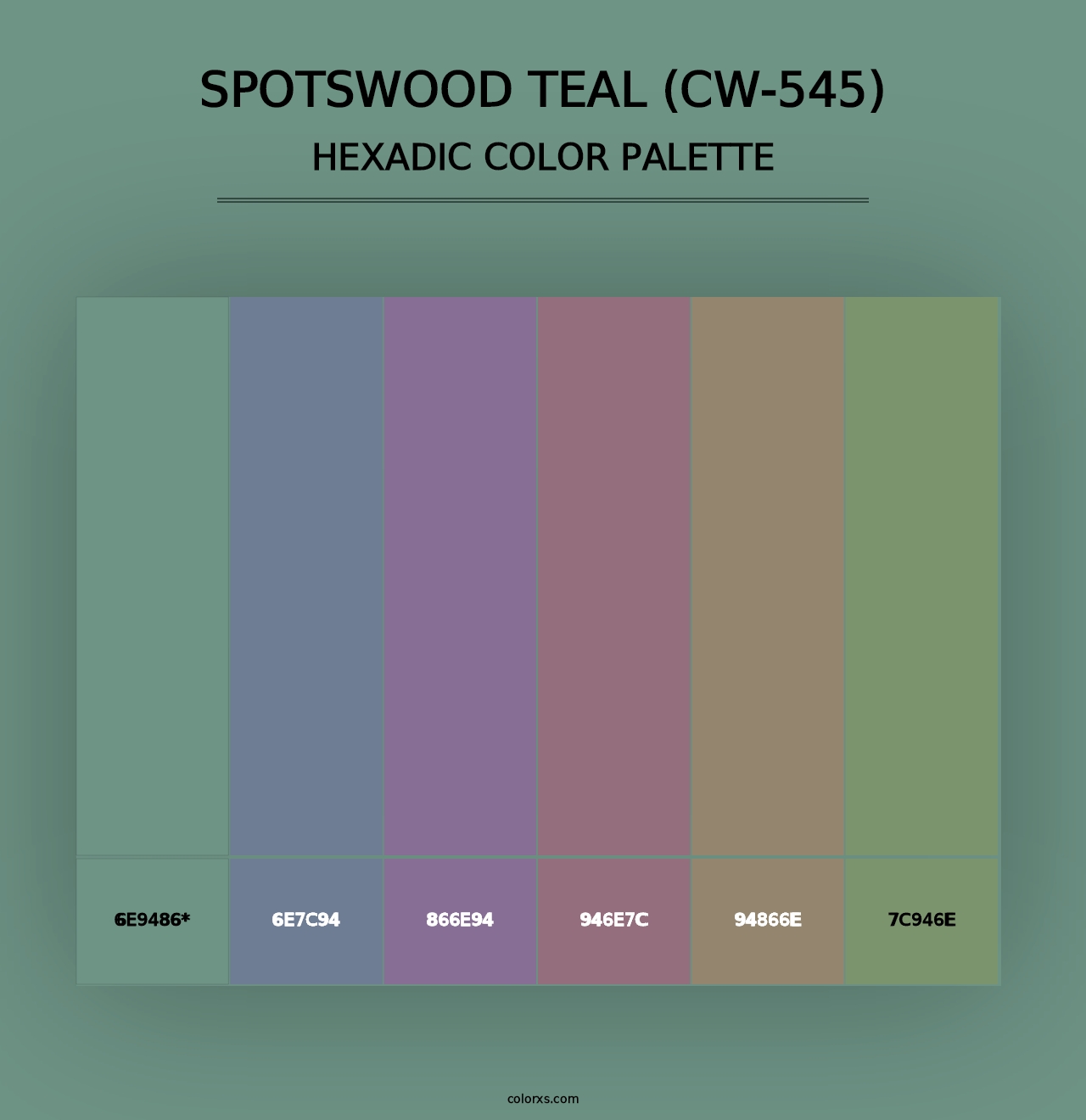 Spotswood Teal (CW-545) - Hexadic Color Palette