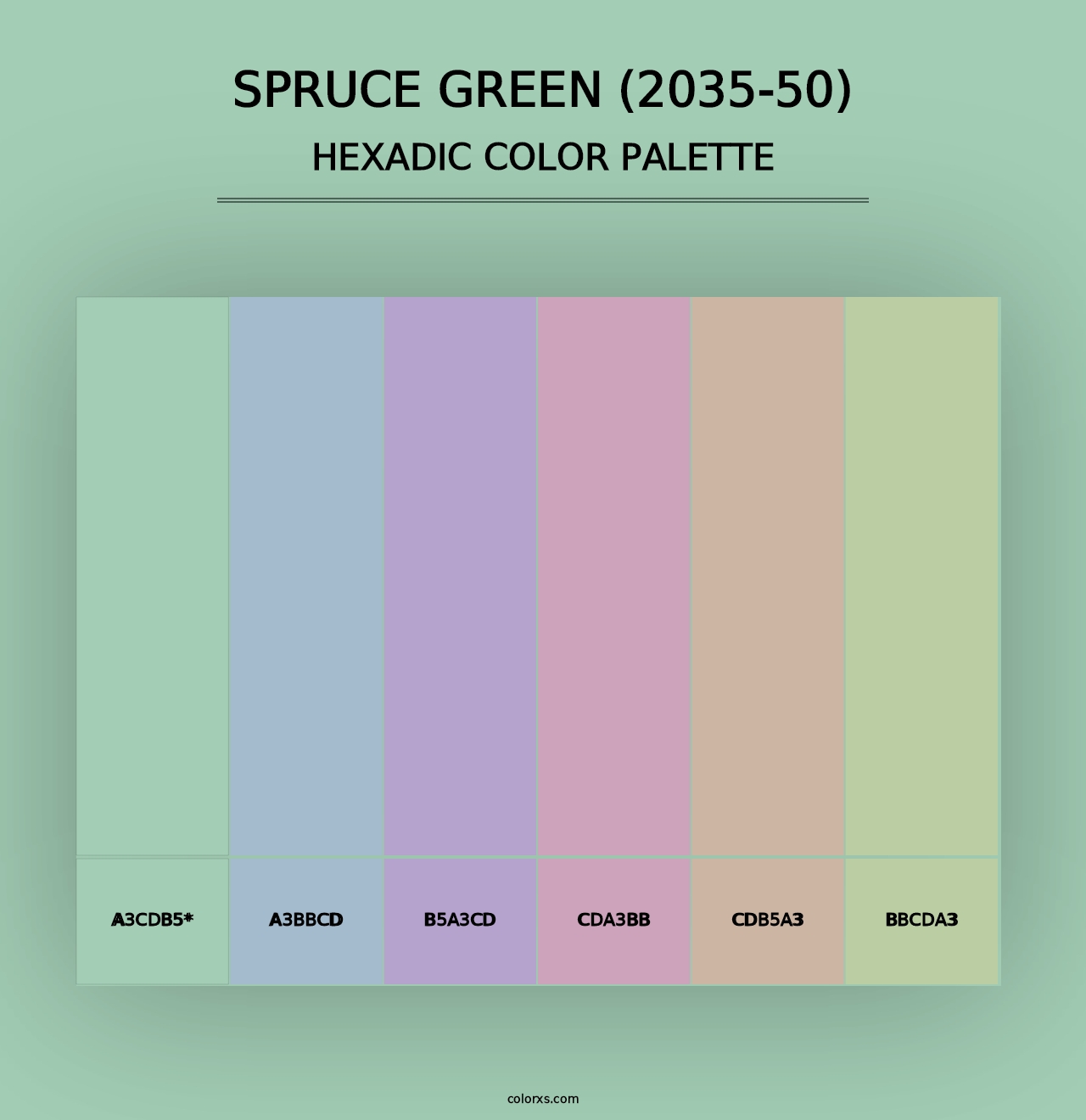 Spruce Green (2035-50) - Hexadic Color Palette