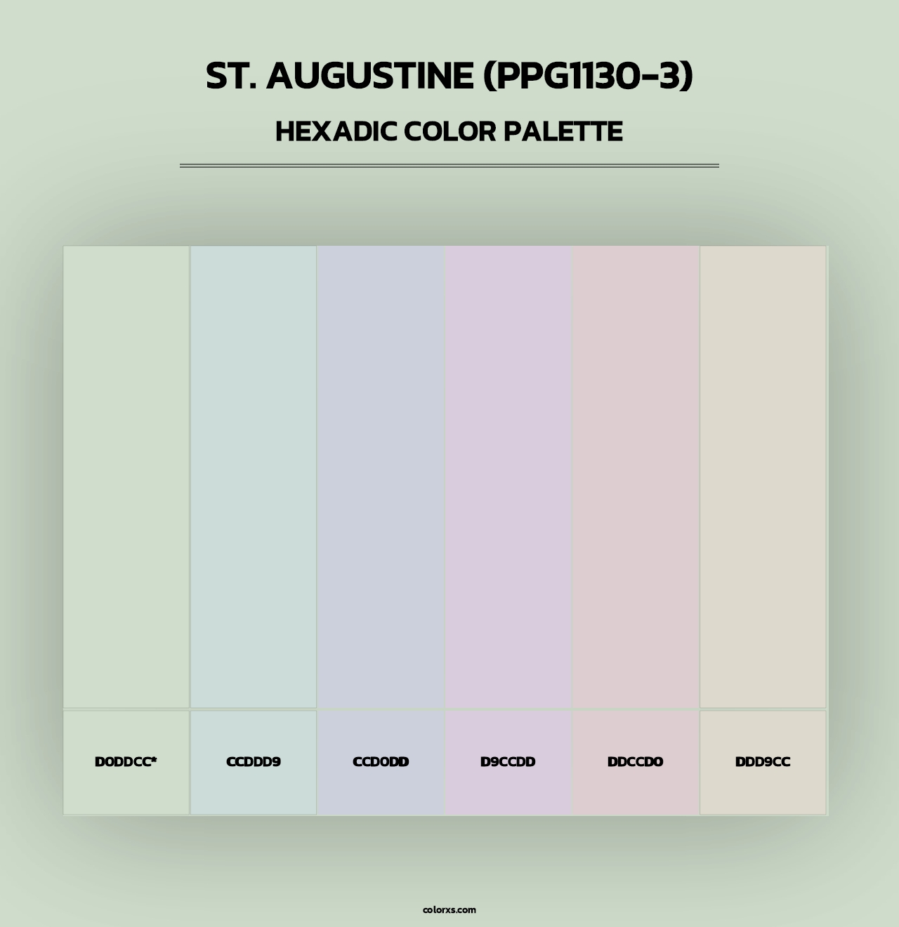 St. Augustine (PPG1130-3) - Hexadic Color Palette