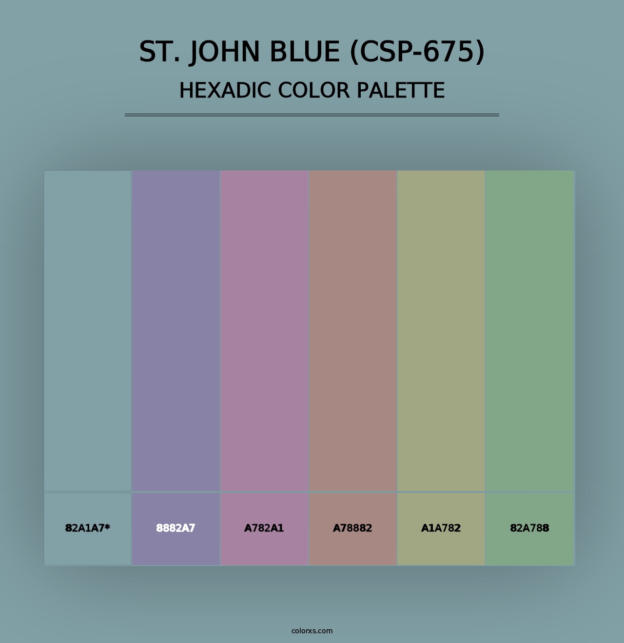 St. John Blue (CSP-675) - Hexadic Color Palette