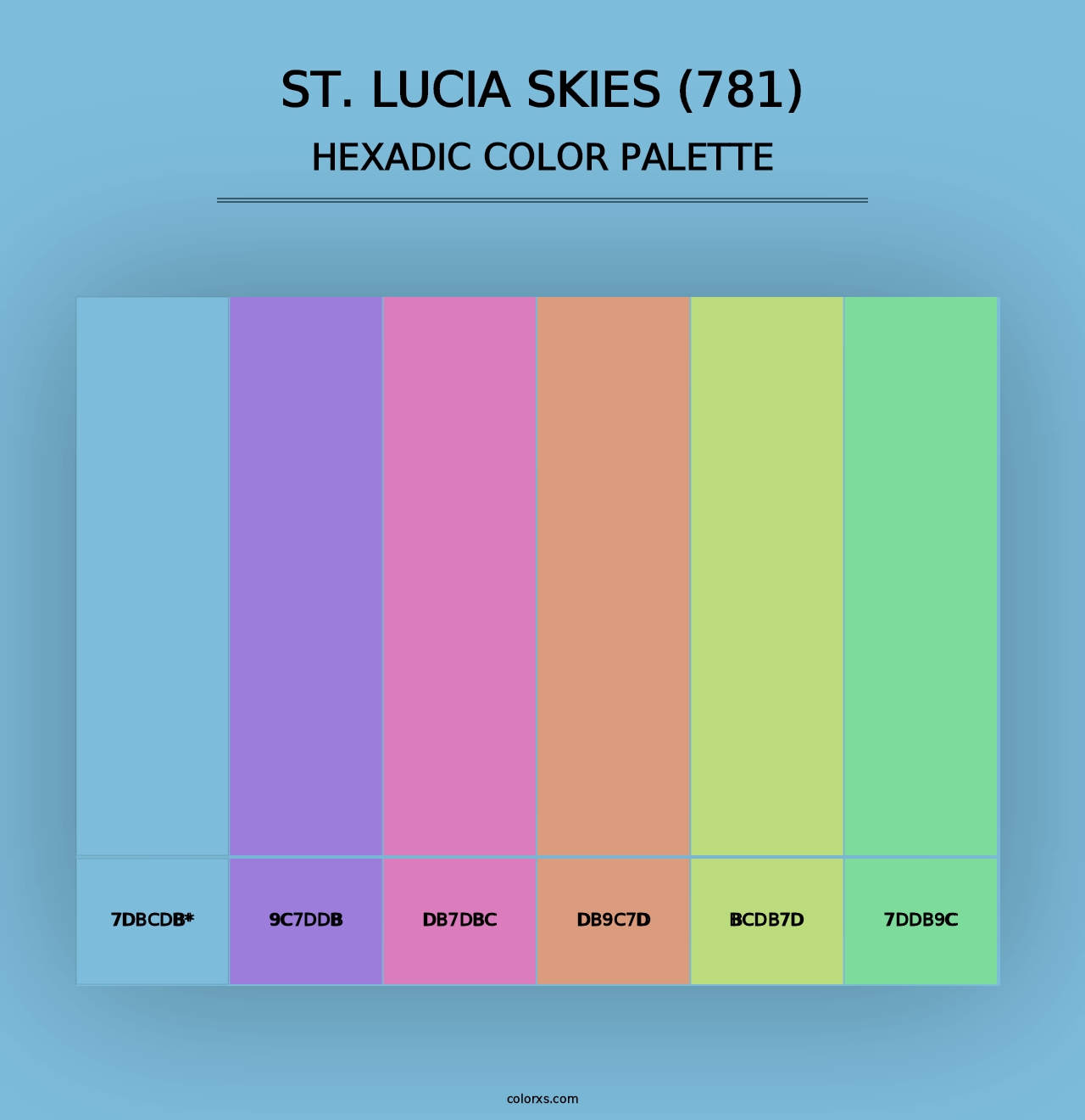 St. Lucia Skies (781) - Hexadic Color Palette