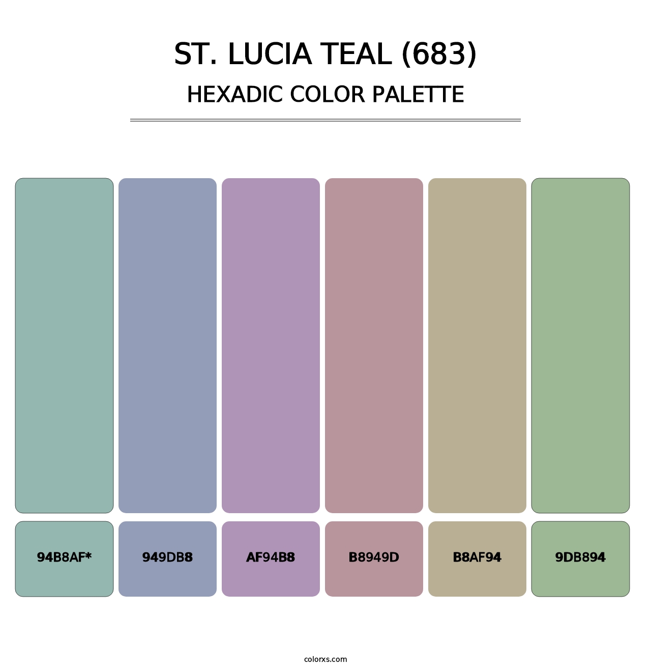 St. Lucia Teal (683) - Hexadic Color Palette