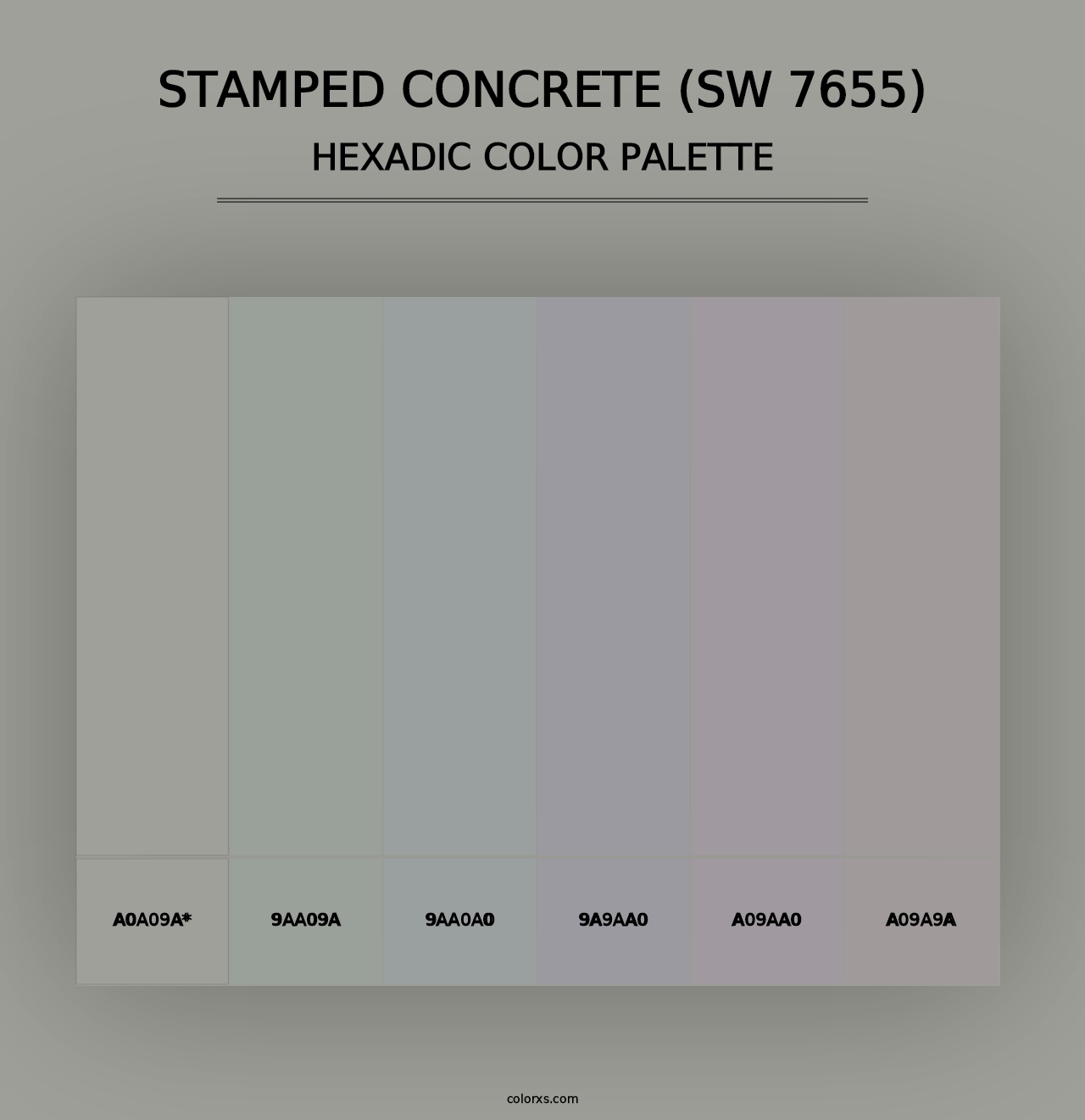 Stamped Concrete (SW 7655) - Hexadic Color Palette