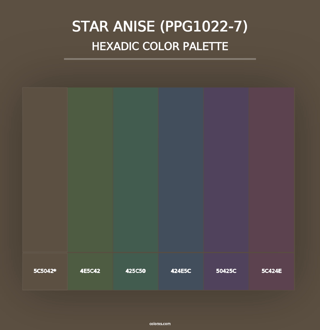 Star Anise (PPG1022-7) - Hexadic Color Palette