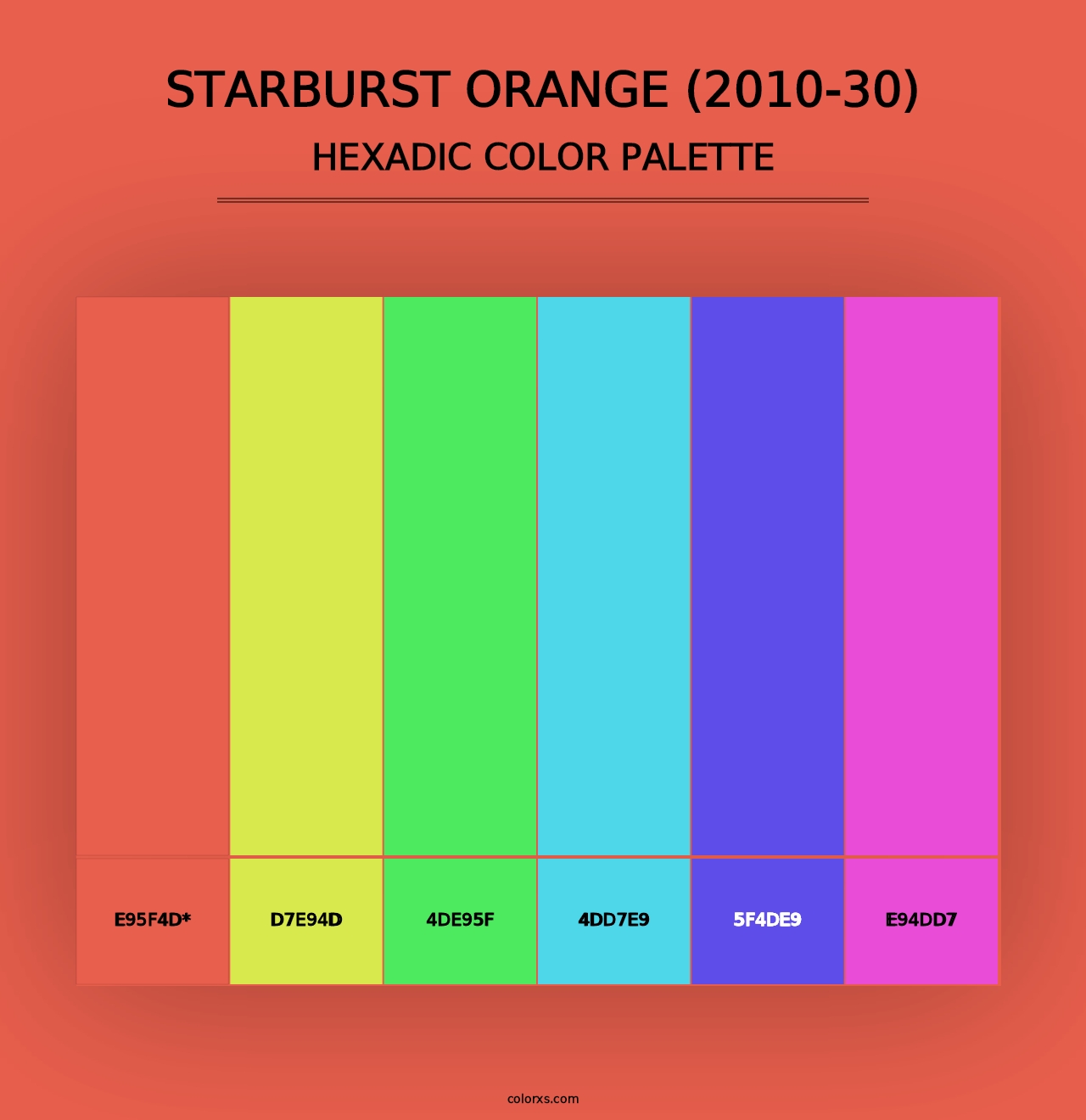 Starburst Orange (2010-30) - Hexadic Color Palette