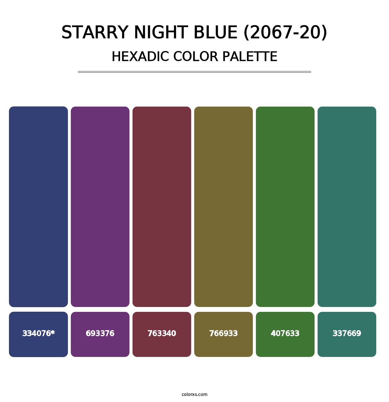 Starry Night Blue (2067-20) - Hexadic Color Palette