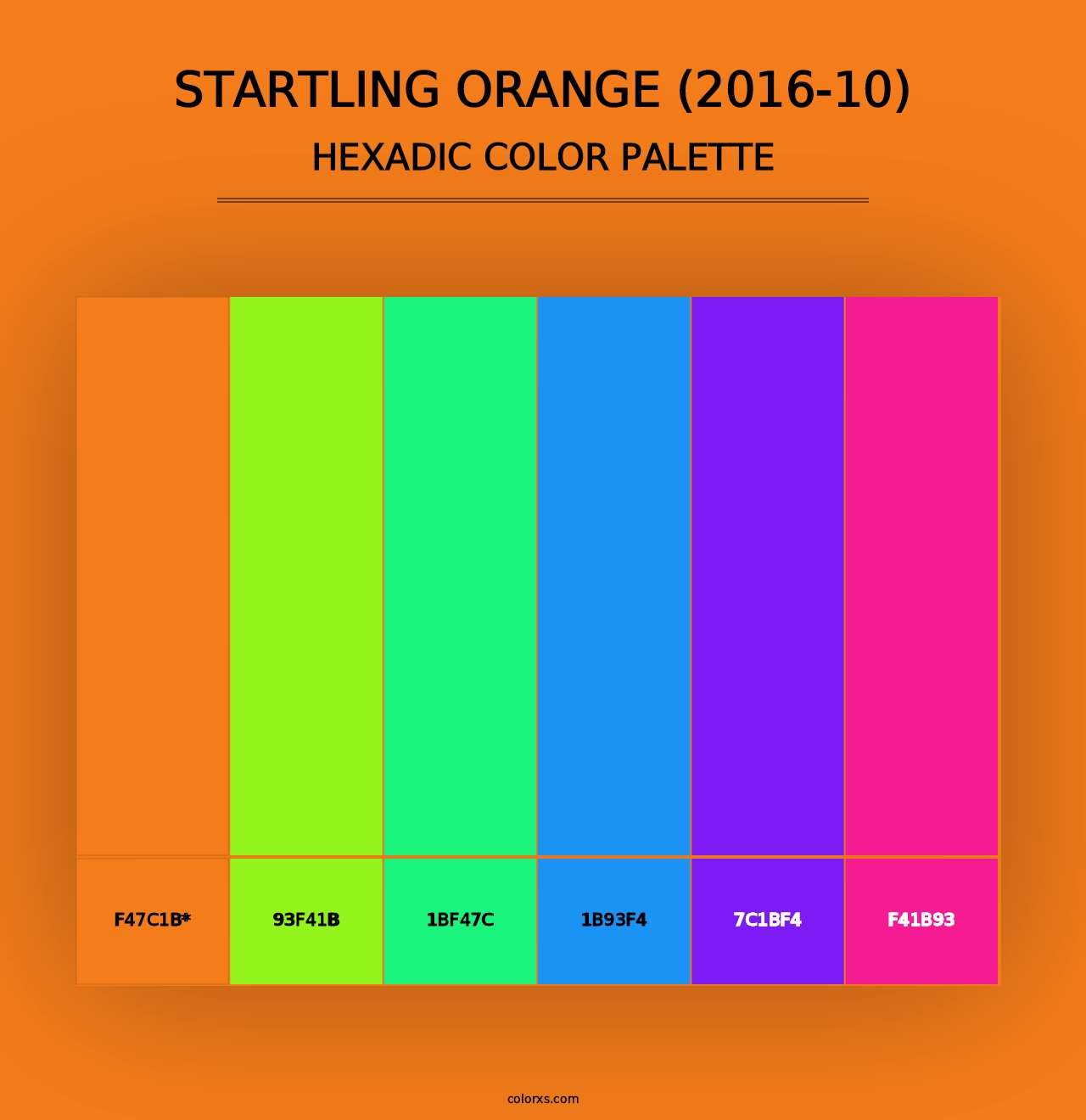 Startling Orange (2016-10) - Hexadic Color Palette