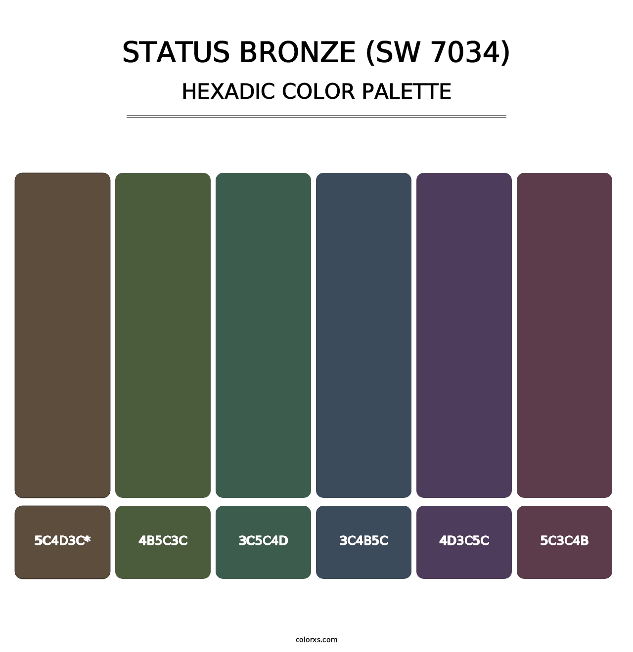 Status Bronze (SW 7034) - Hexadic Color Palette