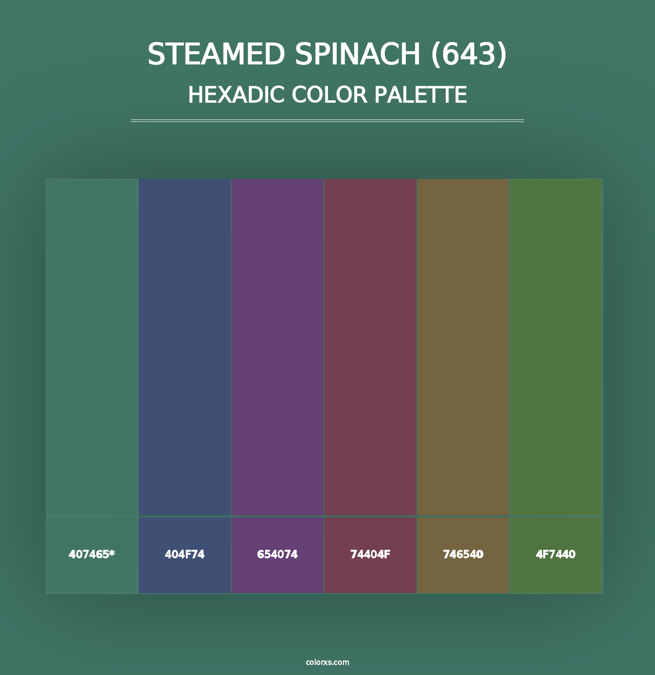 Steamed Spinach (643) - Hexadic Color Palette