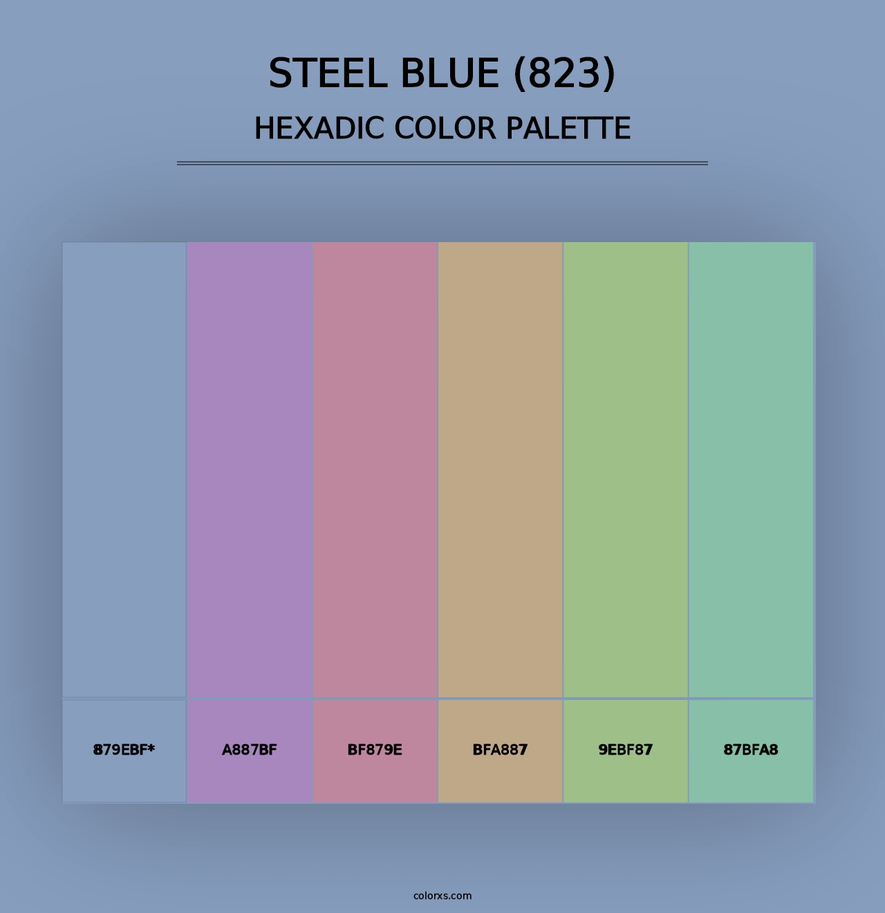 Steel Blue (823) - Hexadic Color Palette