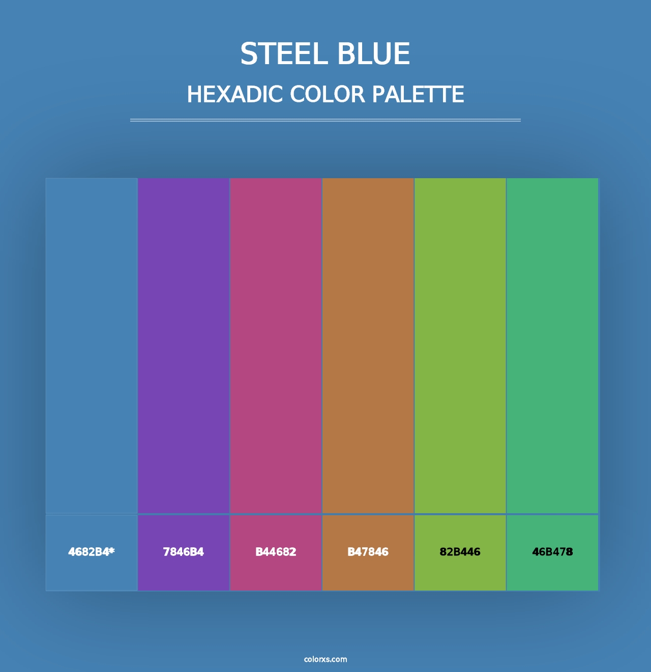 Steel Blue - Hexadic Color Palette