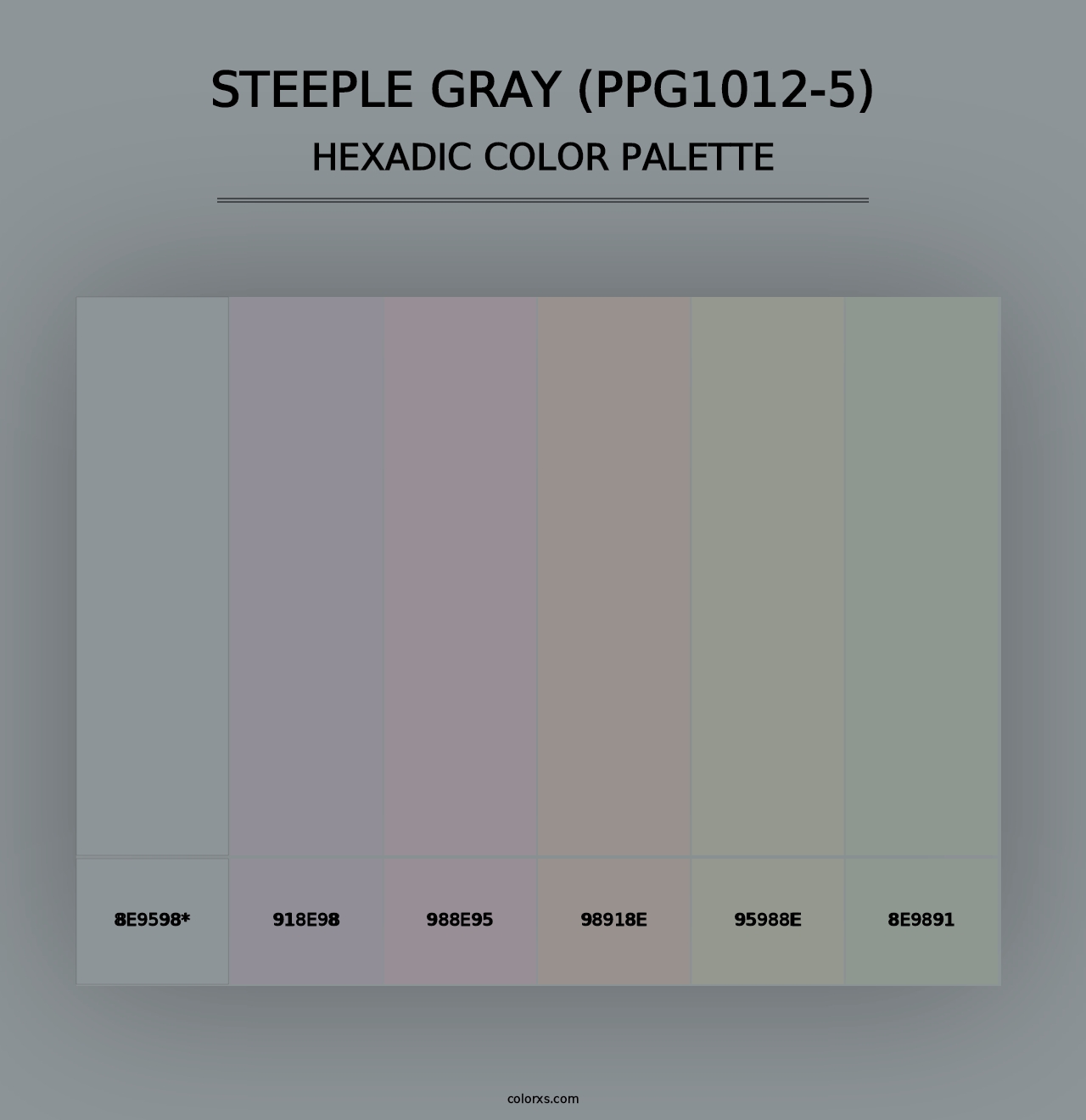 Steeple Gray (PPG1012-5) - Hexadic Color Palette