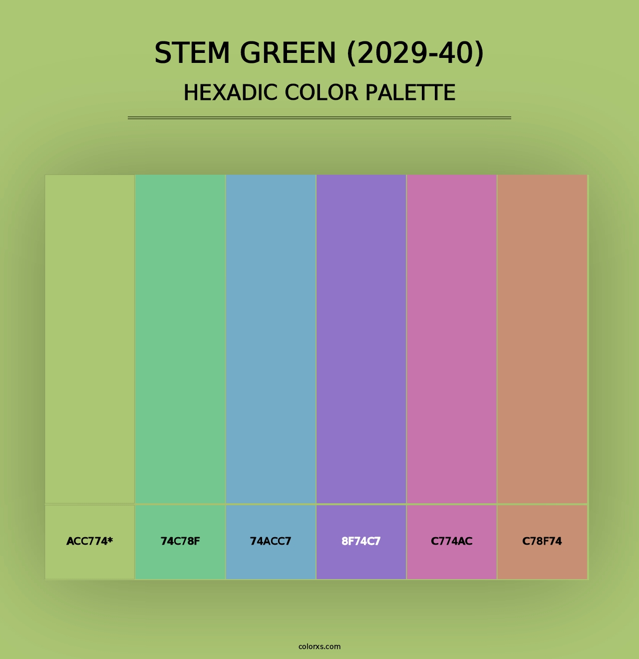 Stem Green (2029-40) - Hexadic Color Palette