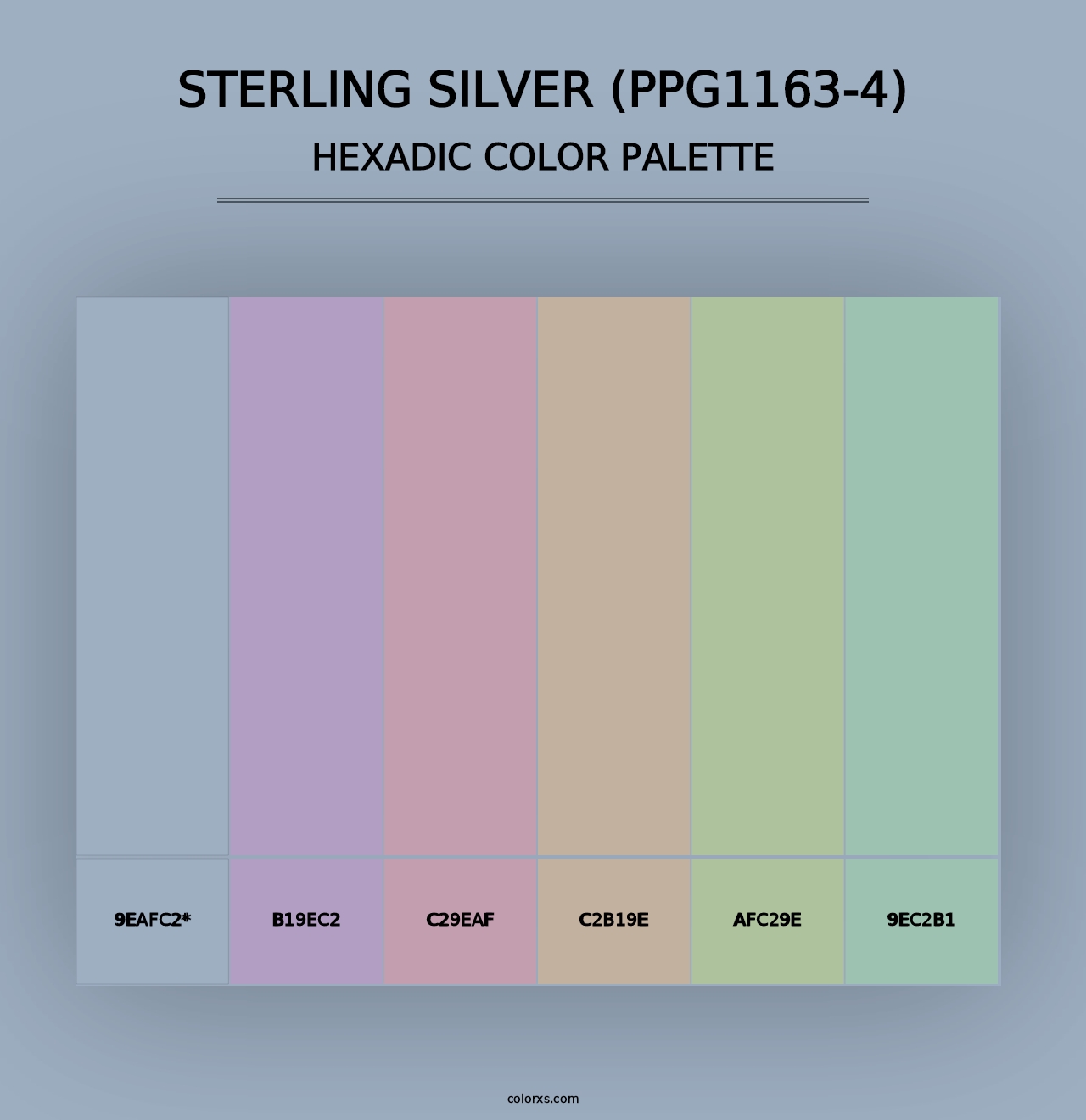 Sterling Silver (PPG1163-4) - Hexadic Color Palette