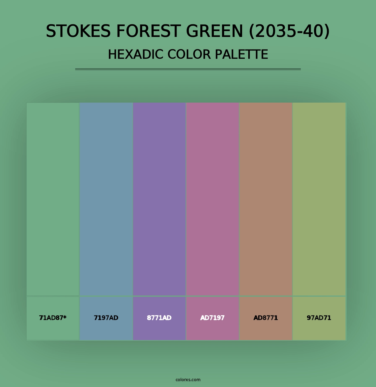 Stokes Forest Green (2035-40) - Hexadic Color Palette