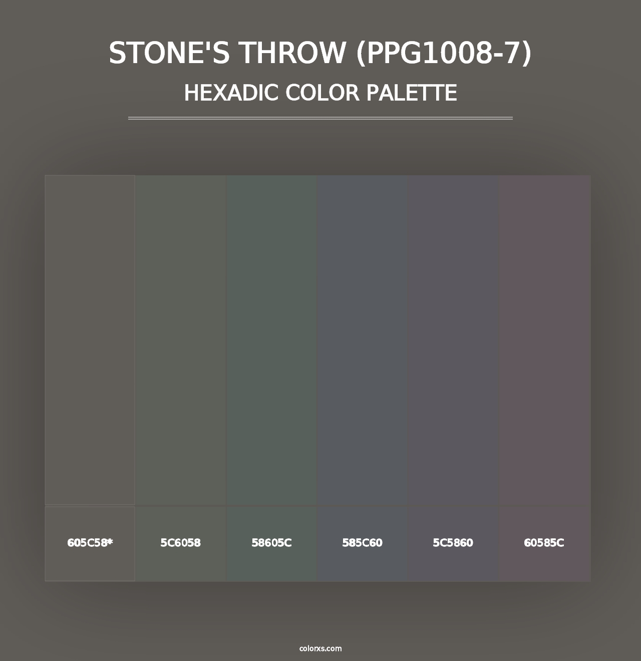 Stone's Throw (PPG1008-7) - Hexadic Color Palette