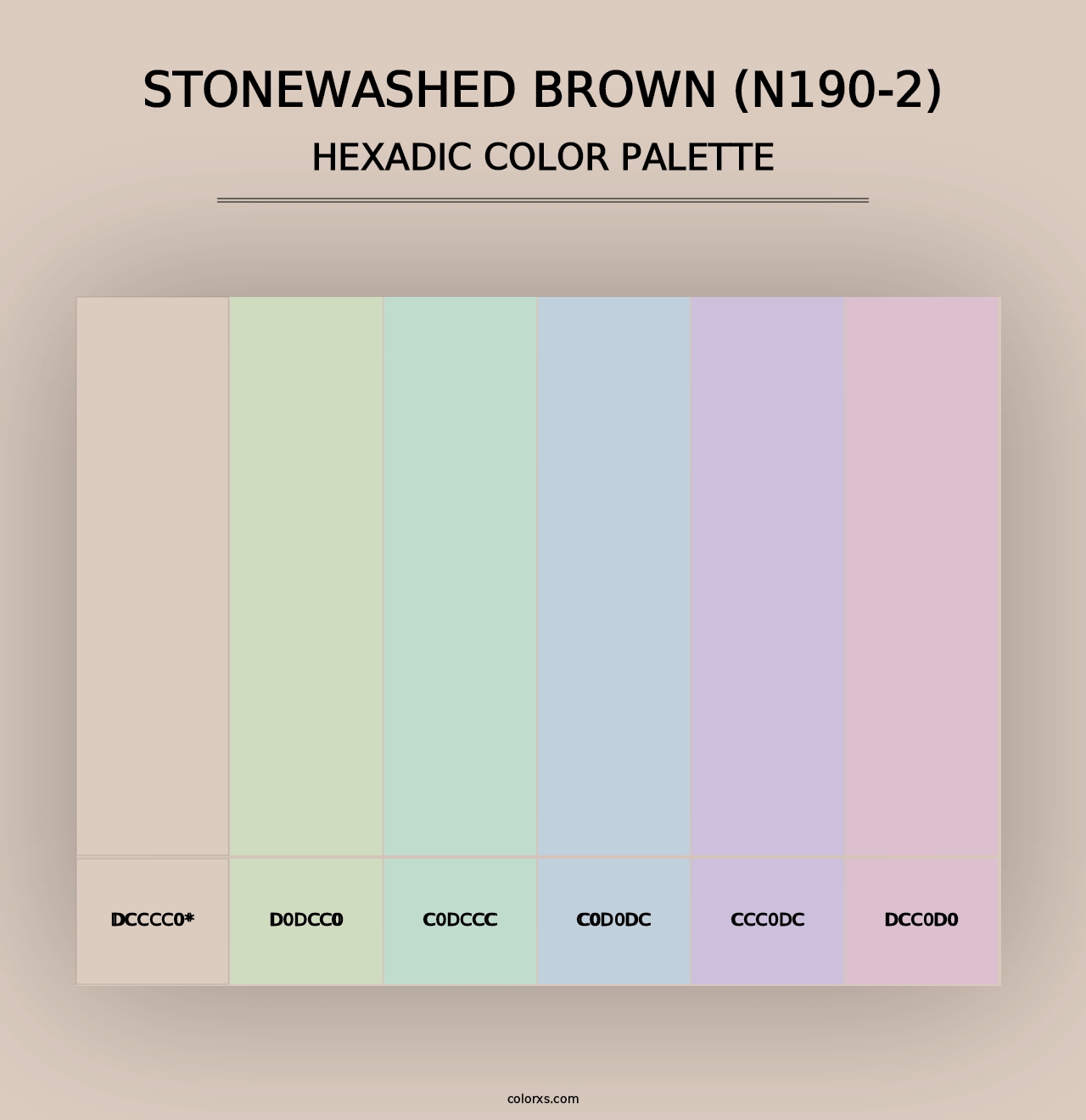 Stonewashed Brown (N190-2) - Hexadic Color Palette