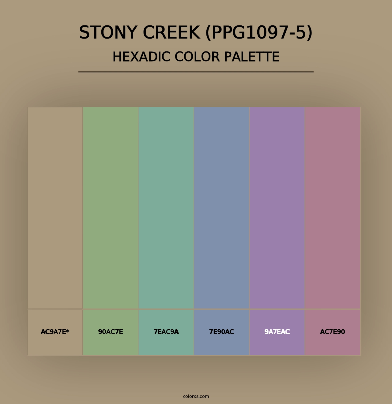 Stony Creek (PPG1097-5) - Hexadic Color Palette