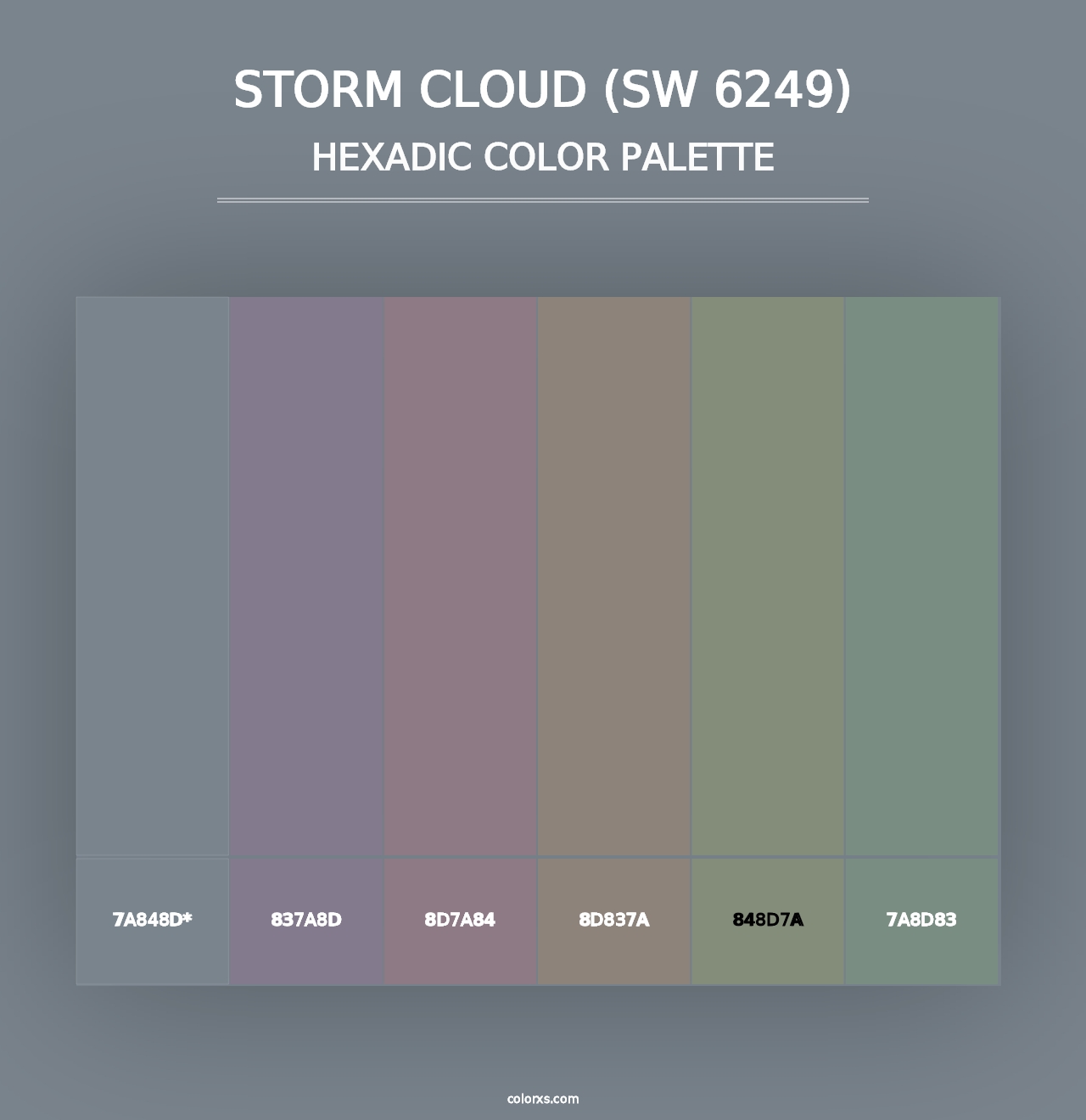 Storm Cloud (SW 6249) - Hexadic Color Palette