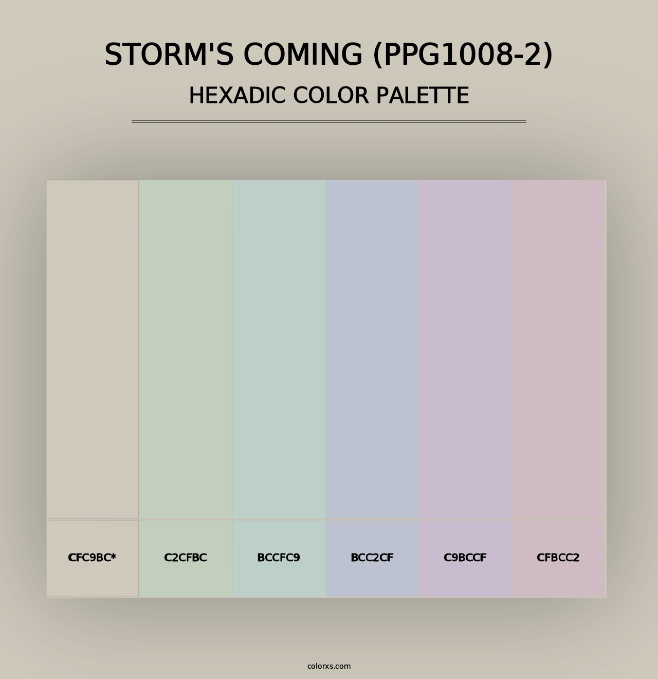 Storm's Coming (PPG1008-2) - Hexadic Color Palette