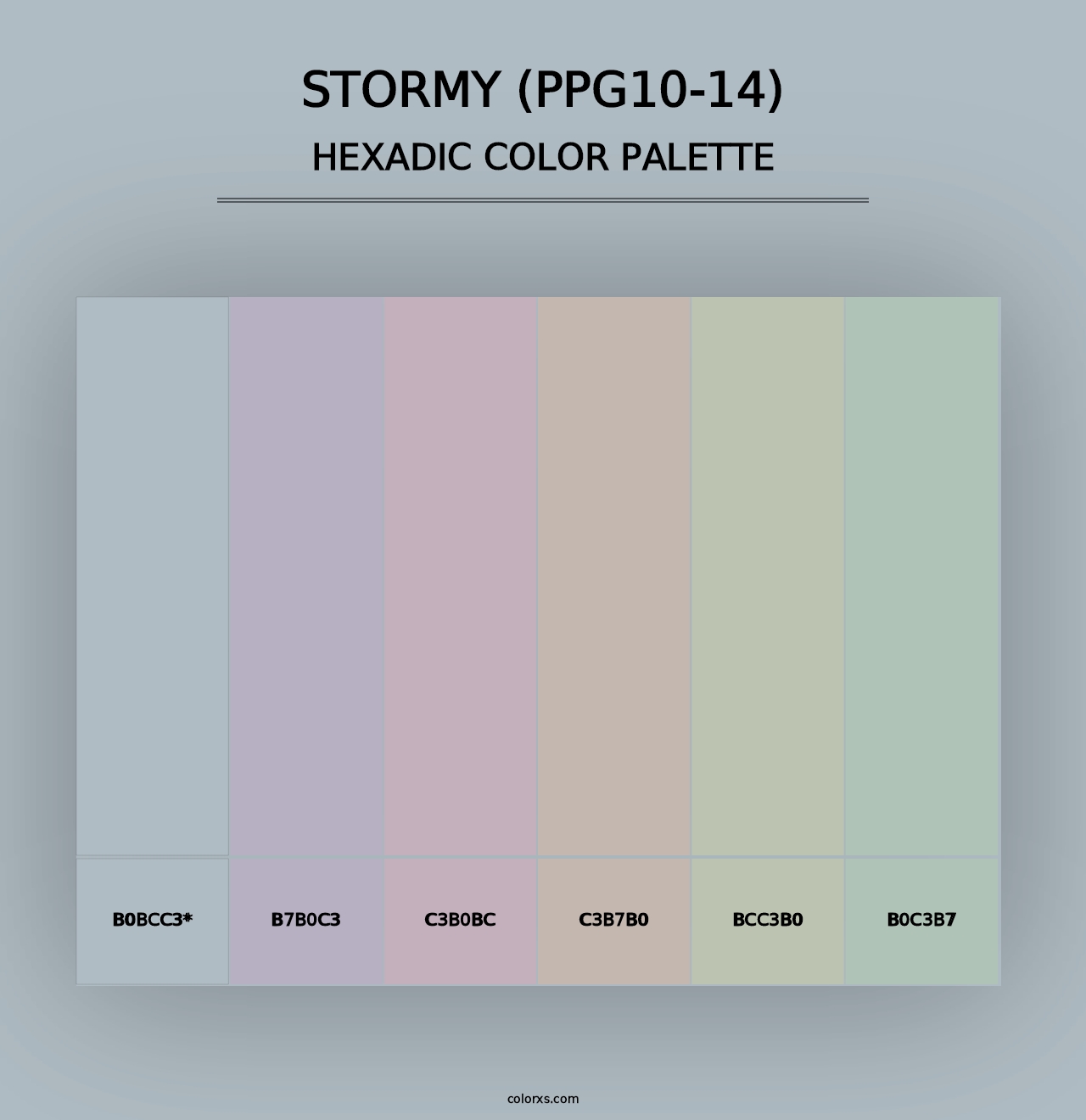 Stormy (PPG10-14) - Hexadic Color Palette