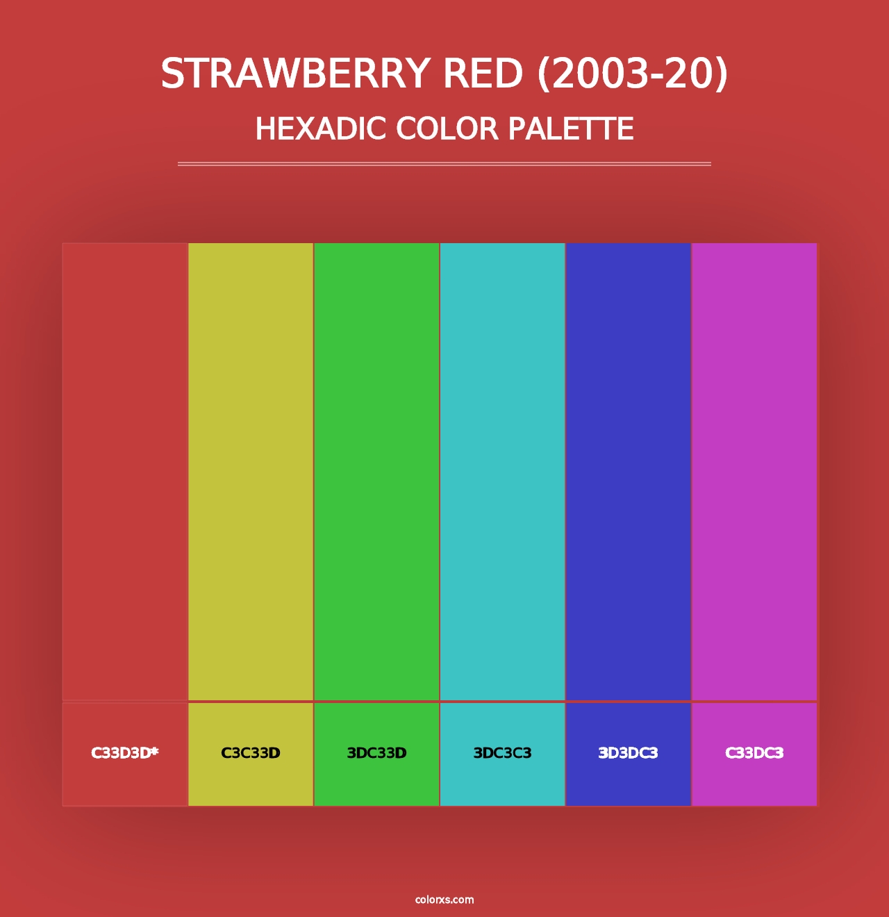 Strawberry Red (2003-20) - Hexadic Color Palette