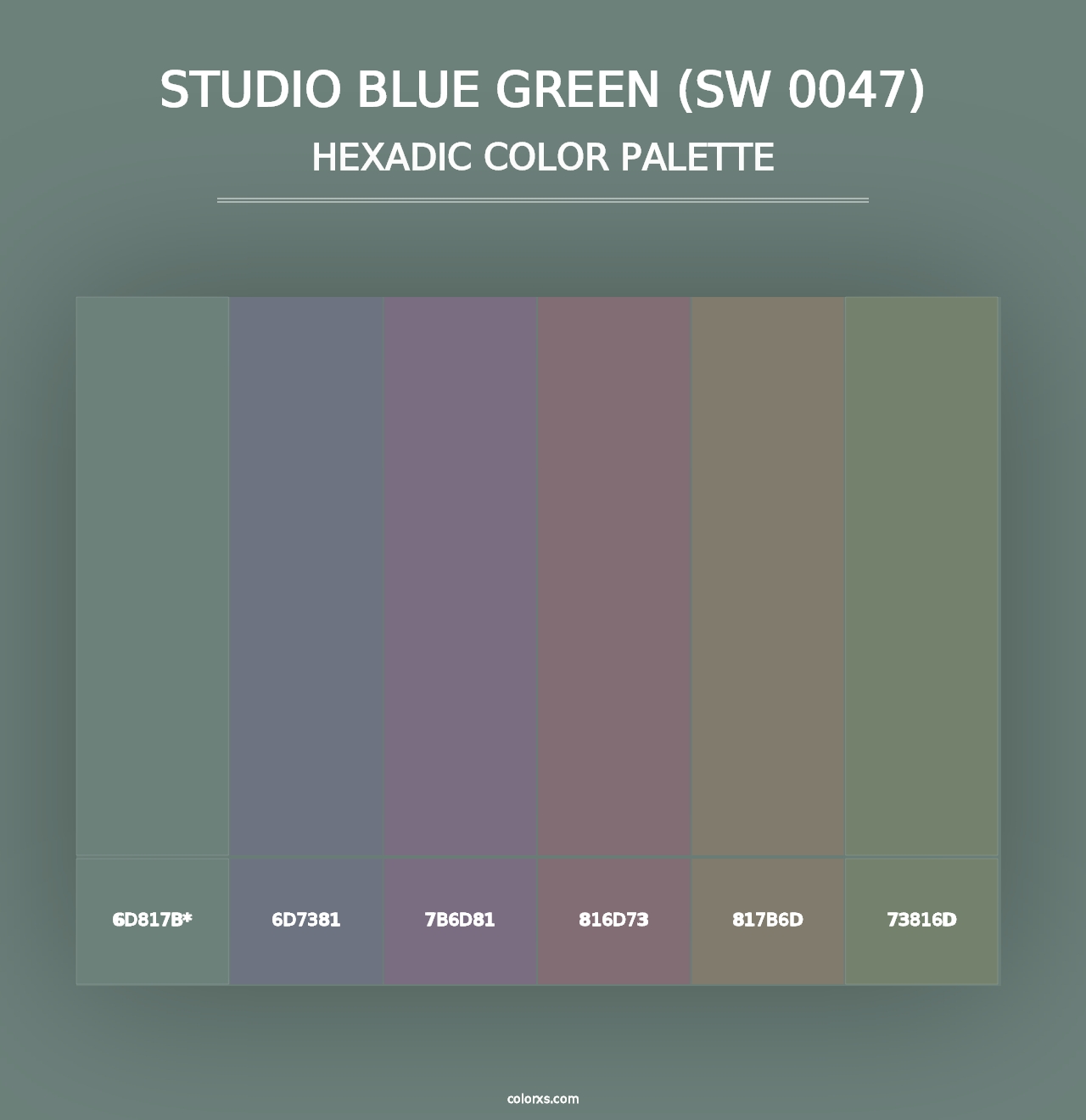 Studio Blue Green (SW 0047) - Hexadic Color Palette