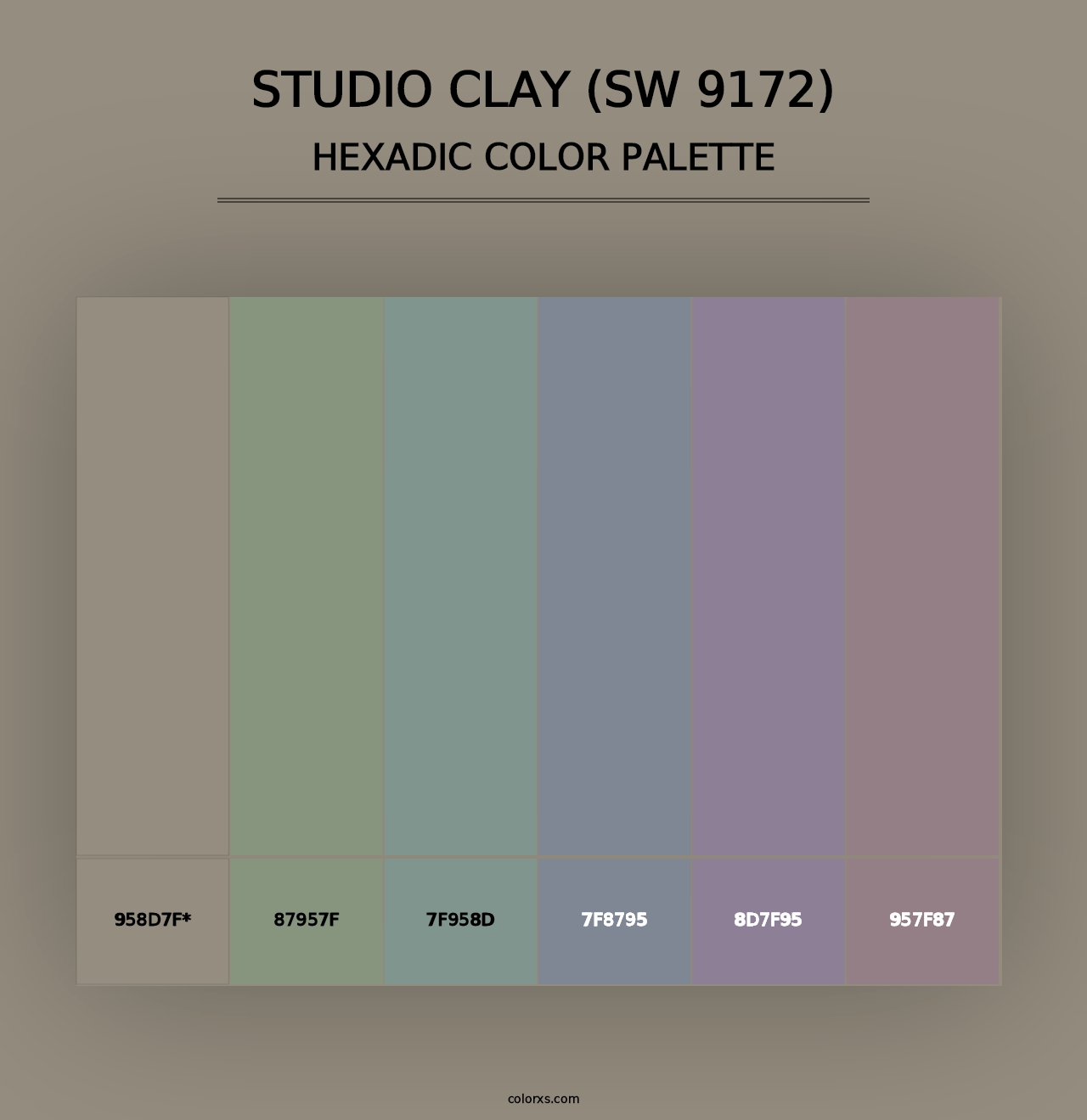 Studio Clay (SW 9172) - Hexadic Color Palette