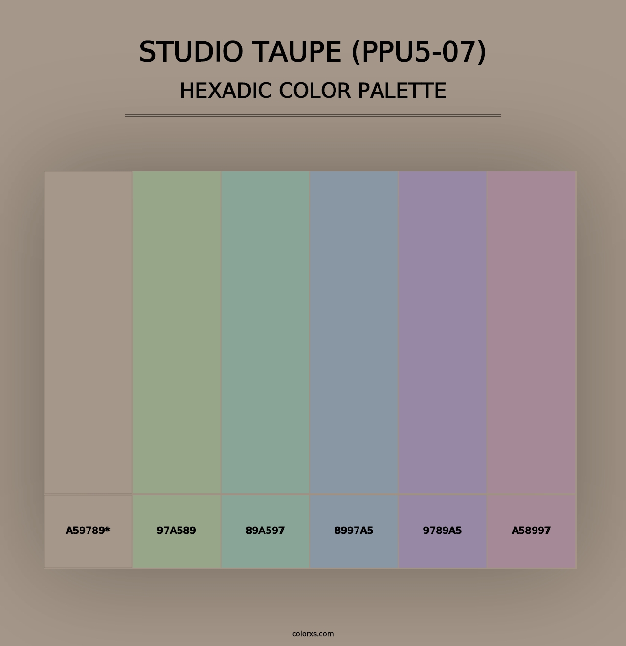 Studio Taupe (PPU5-07) - Hexadic Color Palette