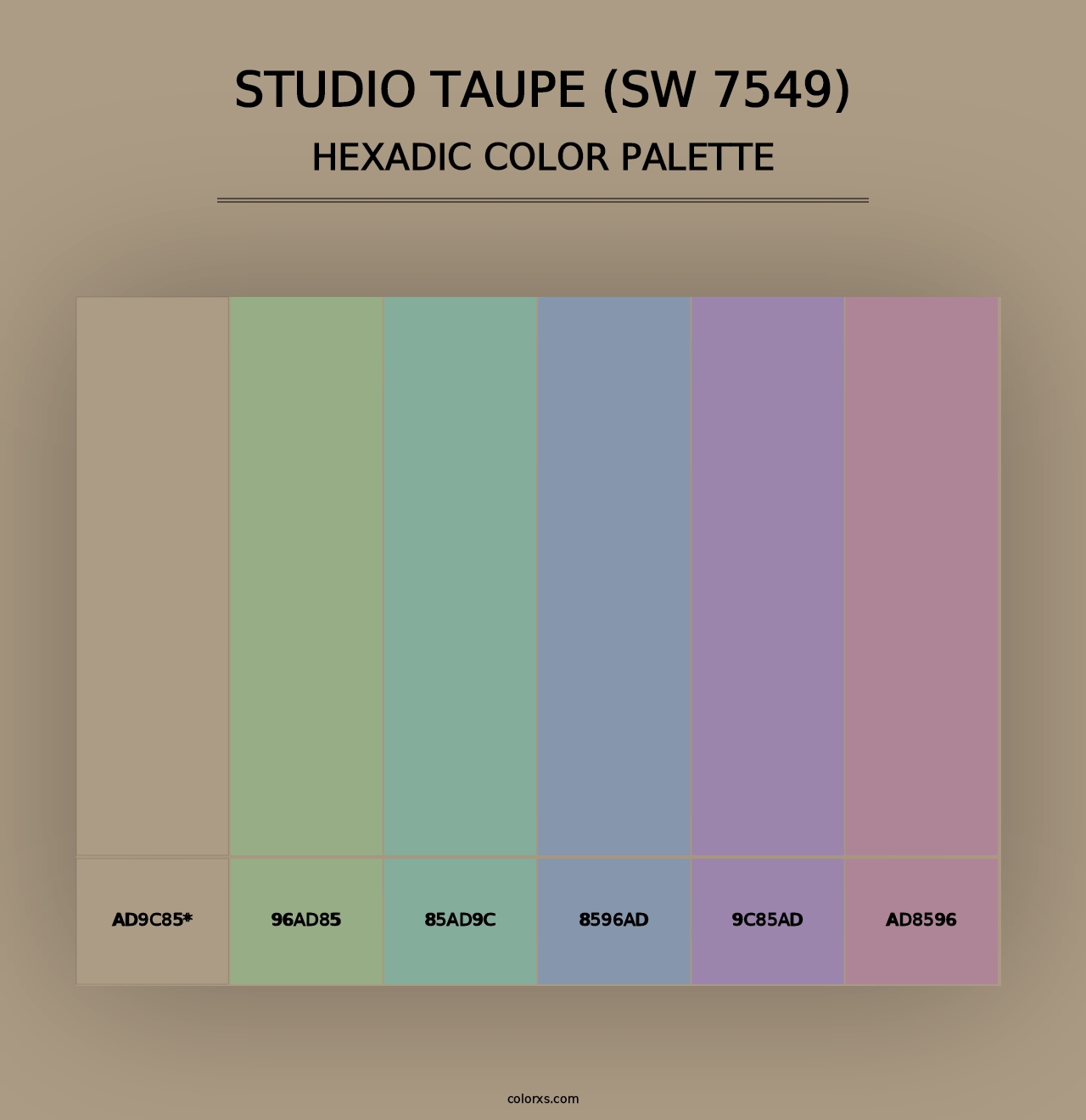 Studio Taupe (SW 7549) - Hexadic Color Palette