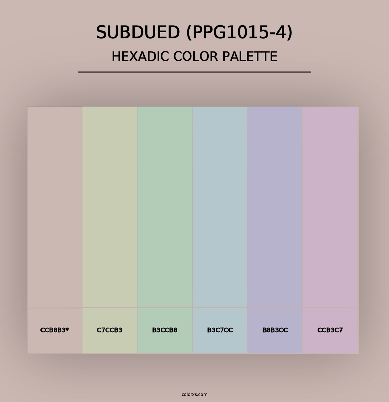 Subdued (PPG1015-4) - Hexadic Color Palette