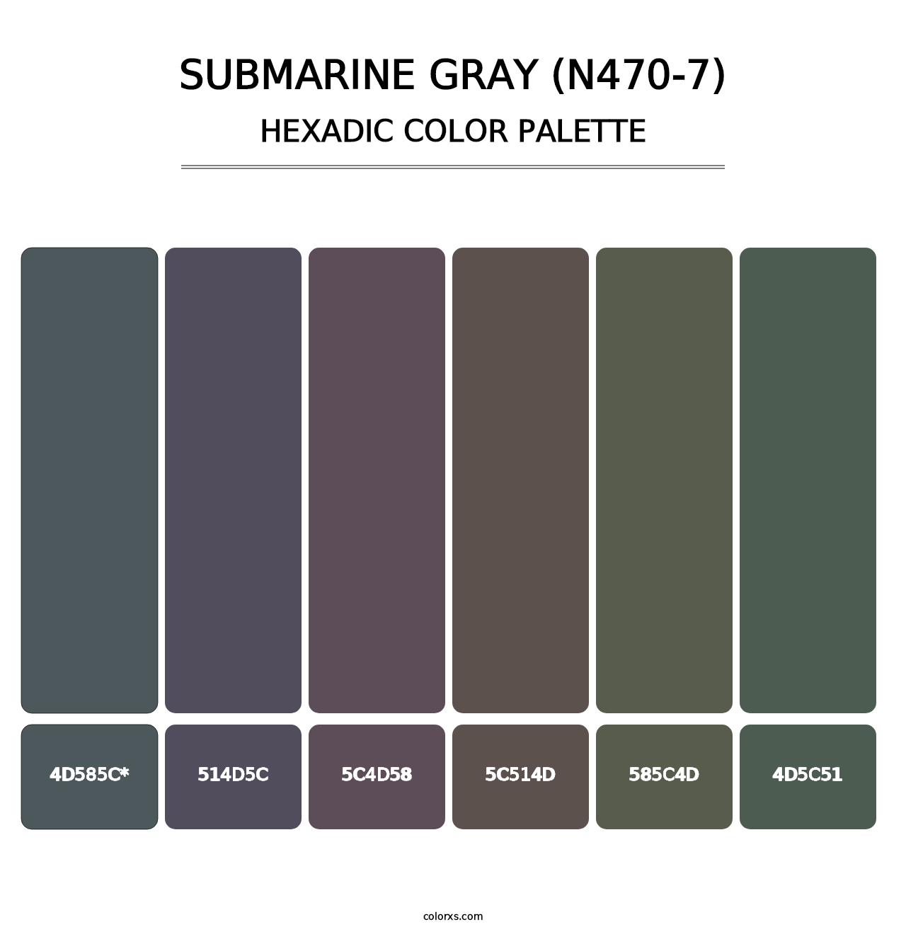 Submarine Gray (N470-7) - Hexadic Color Palette