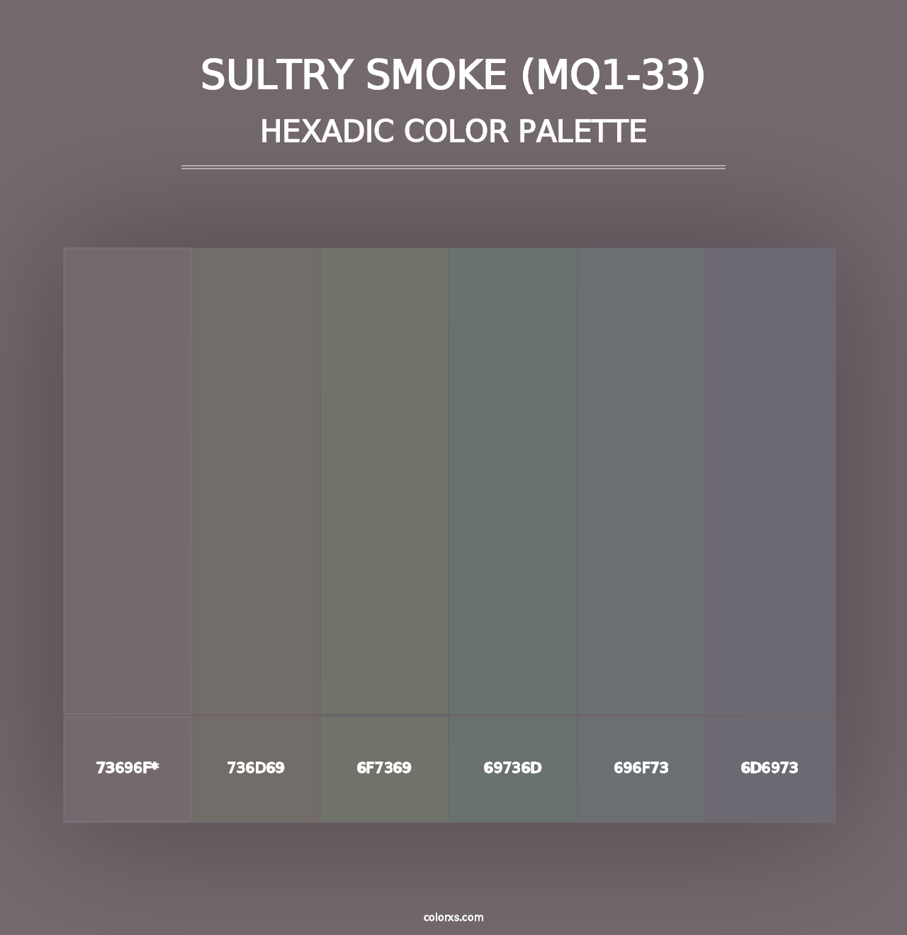 Sultry Smoke (MQ1-33) - Hexadic Color Palette