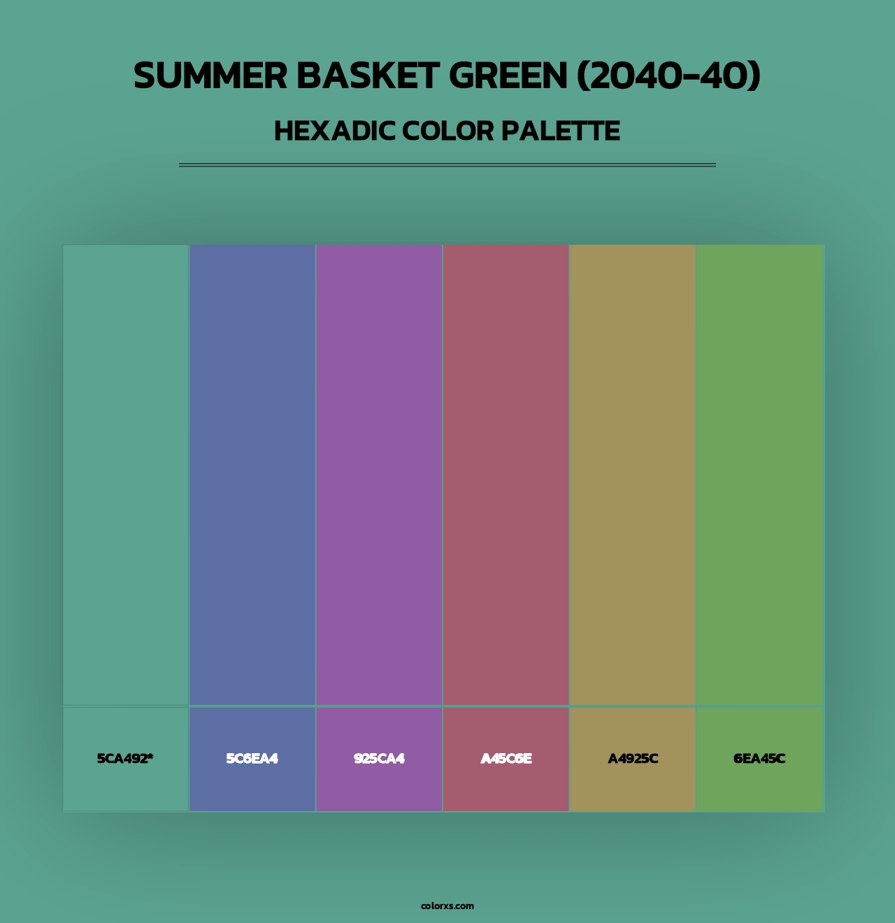 Summer Basket Green (2040-40) - Hexadic Color Palette