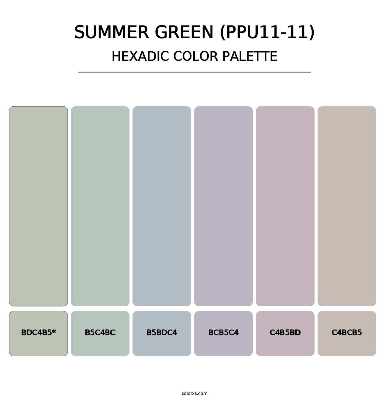 Summer Green (PPU11-11) - Hexadic Color Palette