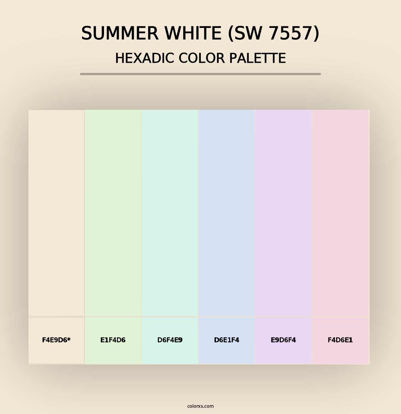 Summer White (SW 7557) - Hexadic Color Palette