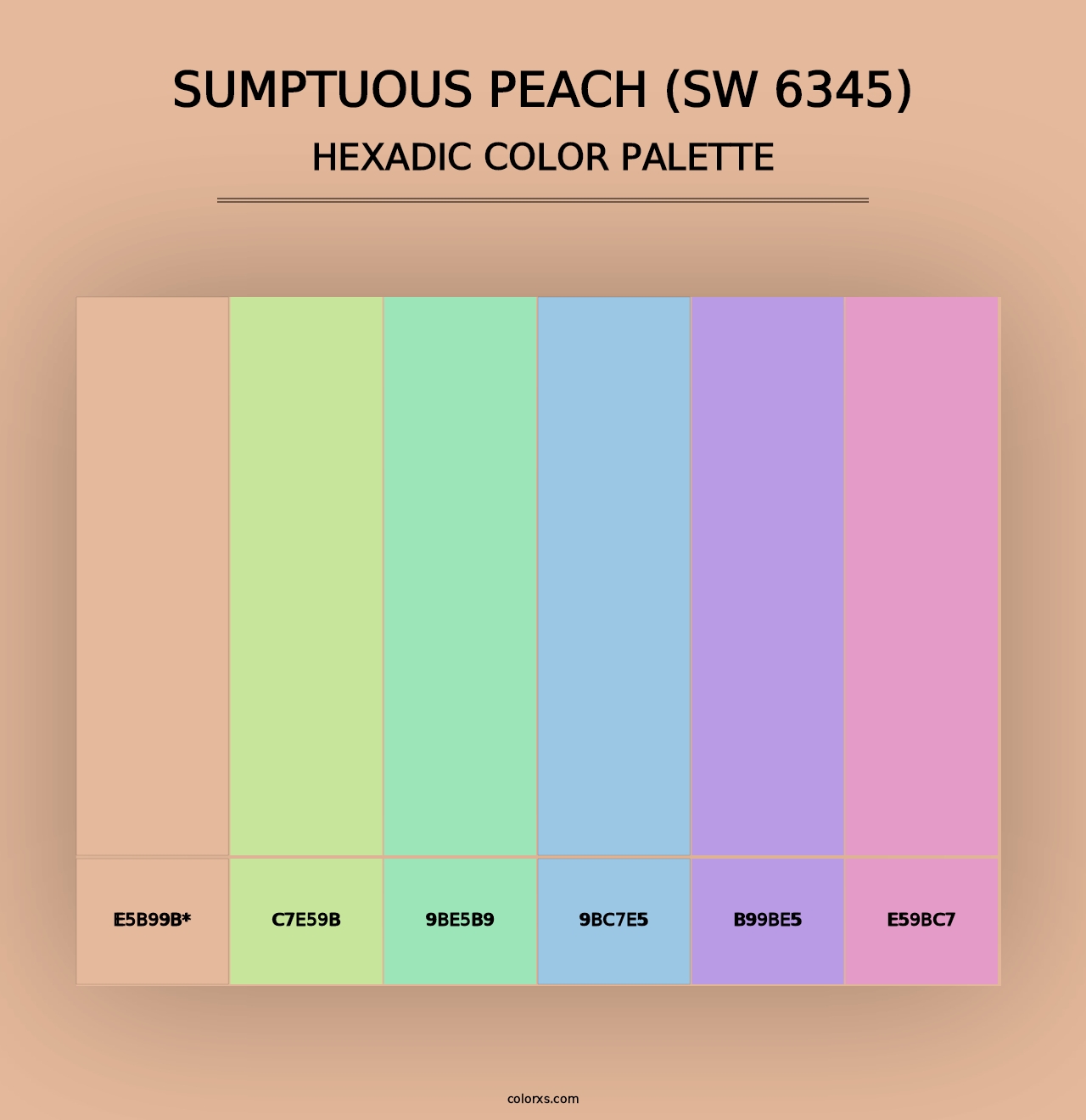 Sumptuous Peach (SW 6345) - Hexadic Color Palette