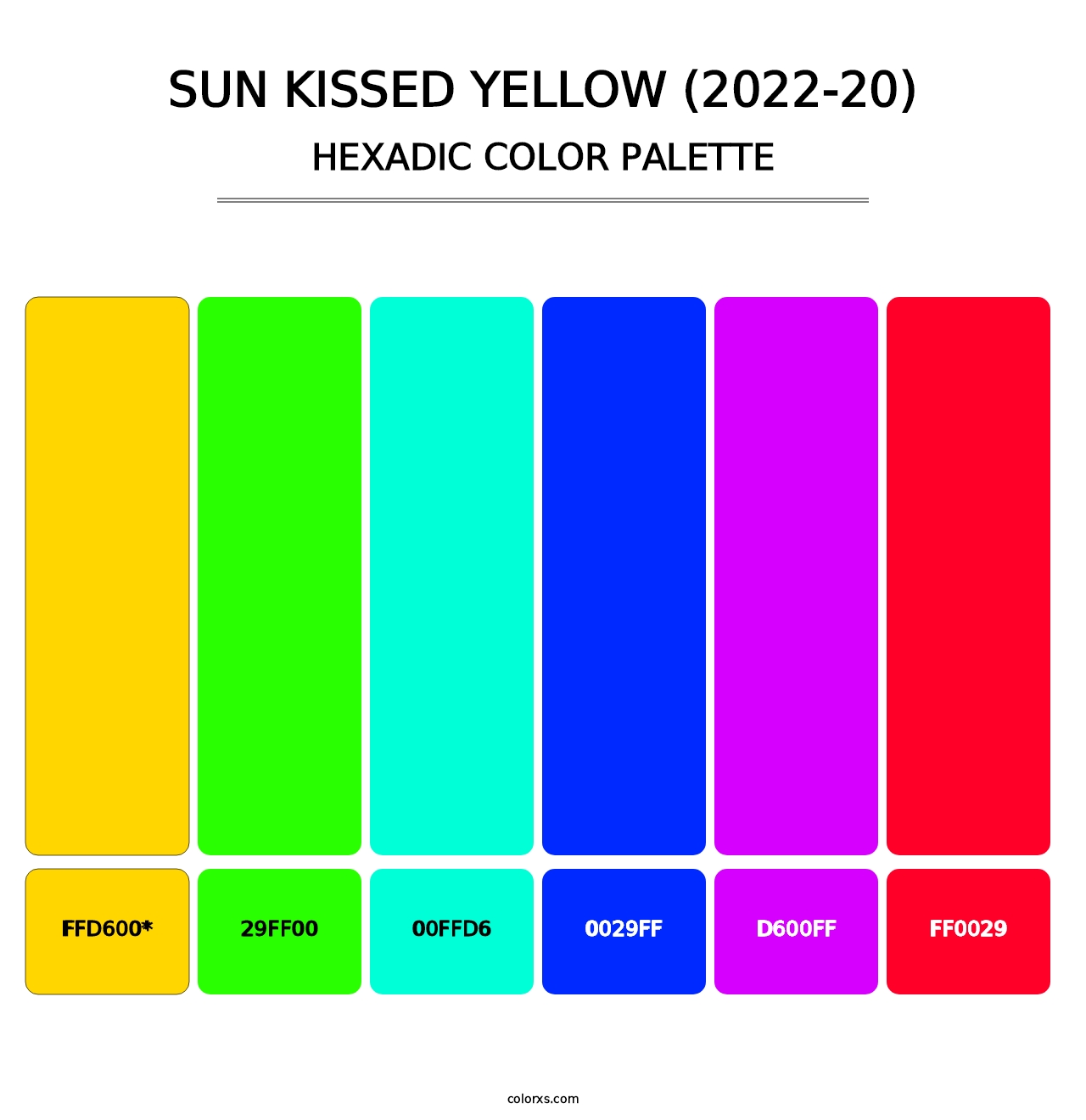 Sun Kissed Yellow (2022-20) - Hexadic Color Palette