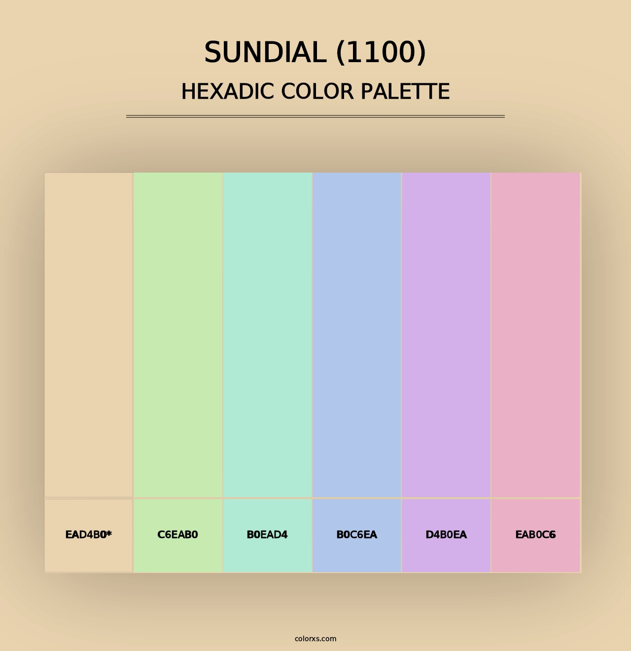 Sundial (1100) - Hexadic Color Palette