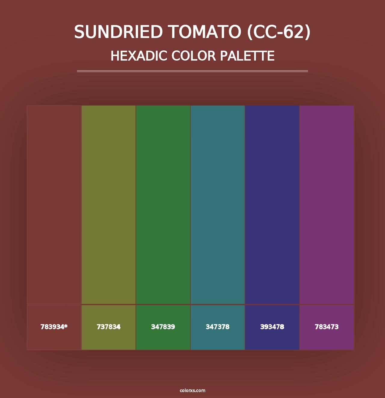 Sundried Tomato (CC-62) - Hexadic Color Palette