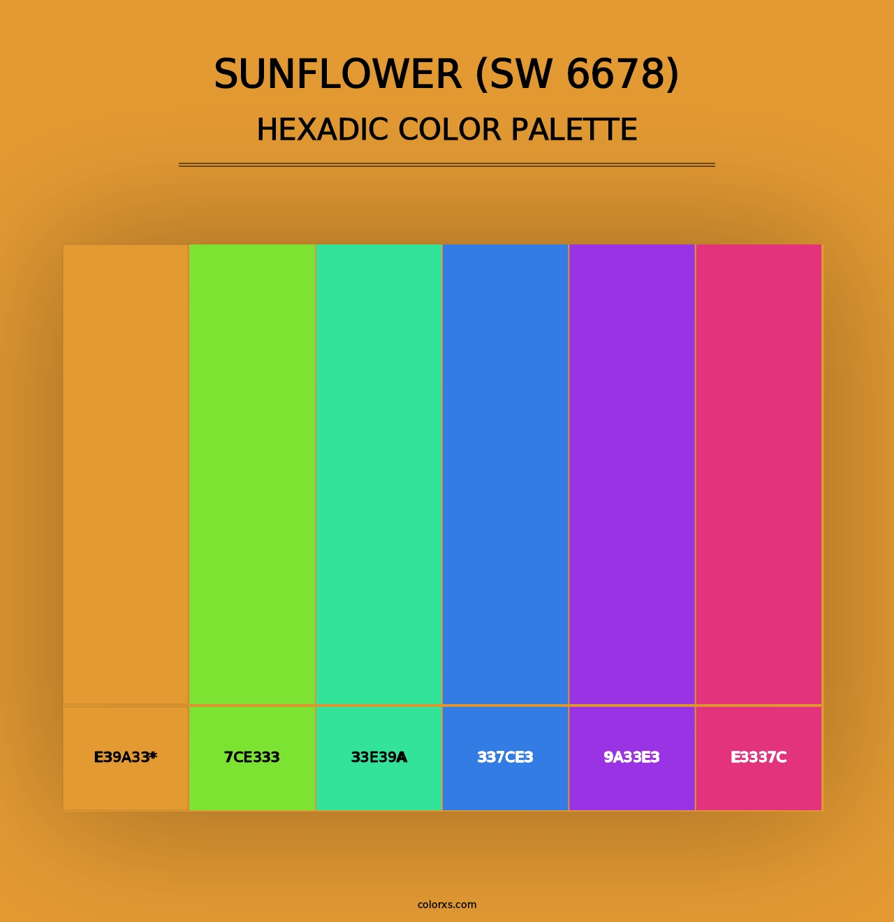 Sunflower (SW 6678) - Hexadic Color Palette