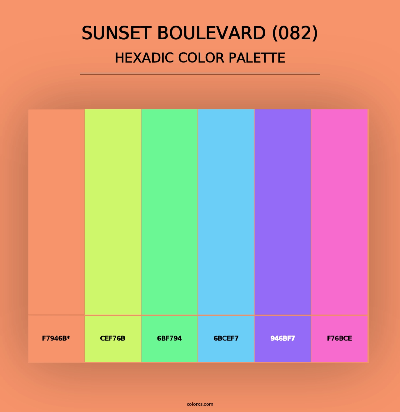 Sunset Boulevard (082) - Hexadic Color Palette