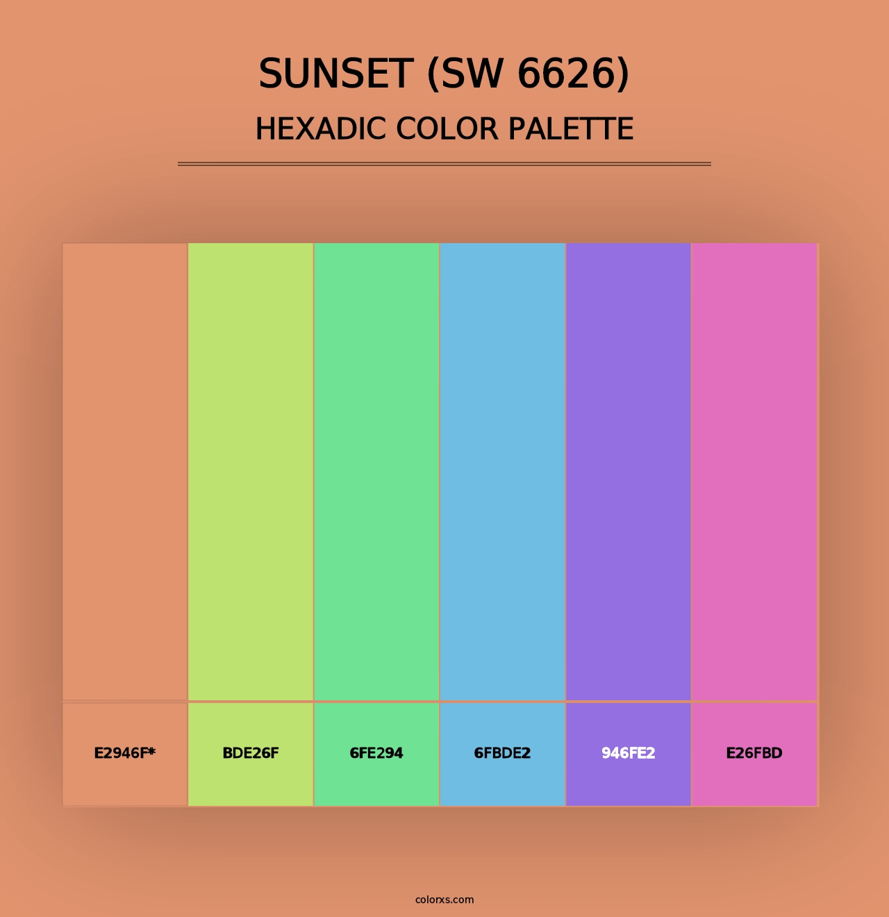 Sunset (SW 6626) - Hexadic Color Palette