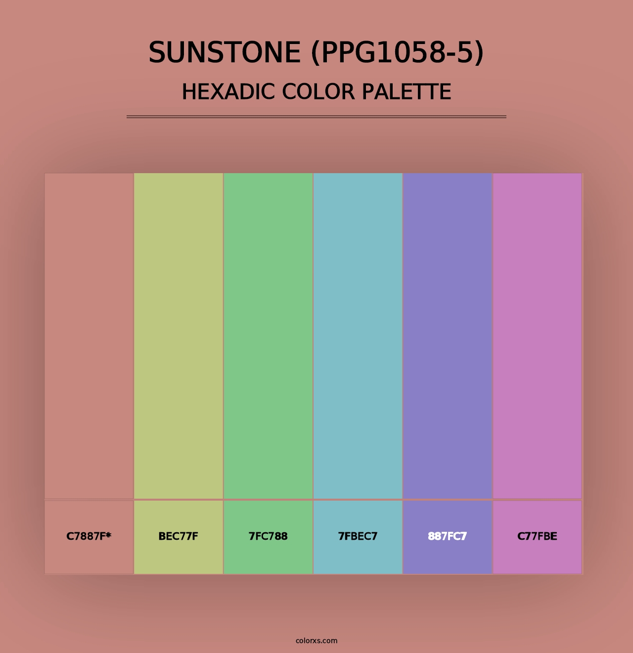 Sunstone (PPG1058-5) - Hexadic Color Palette