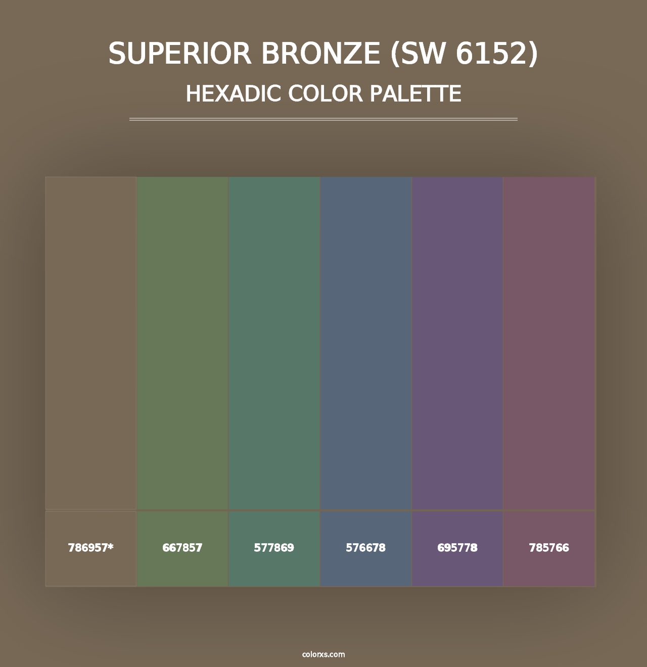 Superior Bronze (SW 6152) - Hexadic Color Palette