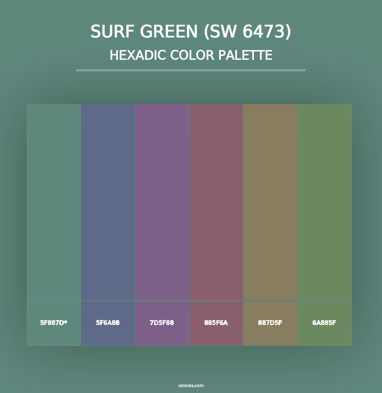 Surf Green (SW 6473) - Hexadic Color Palette