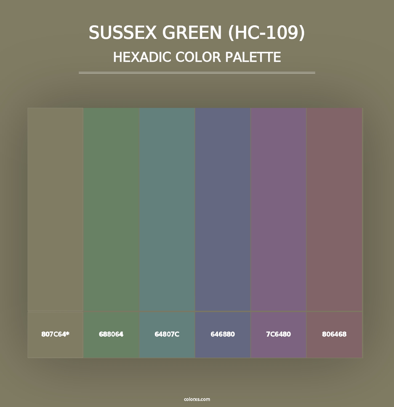 Sussex Green (HC-109) - Hexadic Color Palette