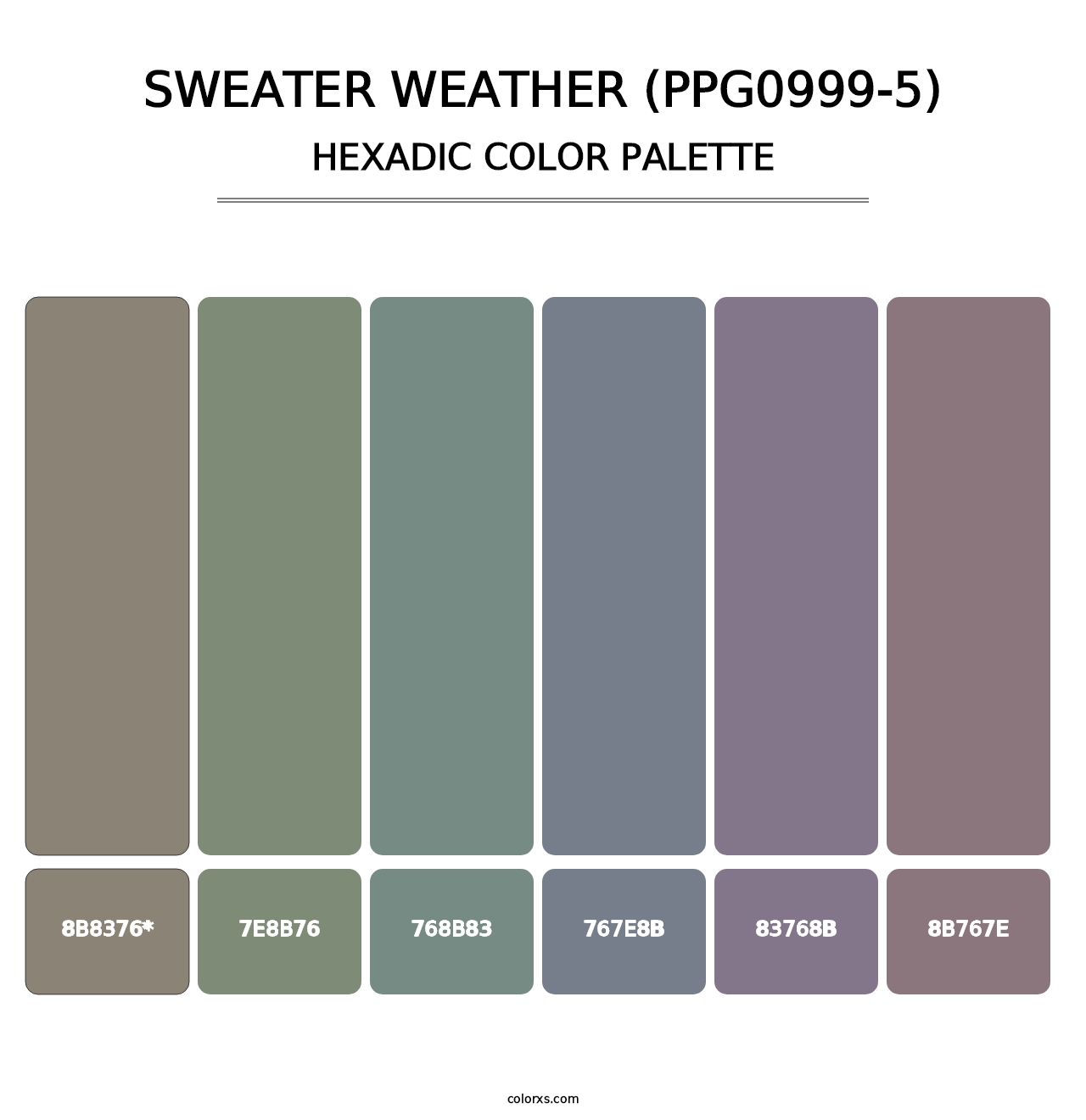 Sweater Weather (PPG0999-5) - Hexadic Color Palette